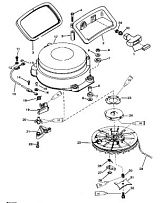 Стартер в сборе (ручной - 55) 2-Х ТАКТНОГО ПЛМ MERCURY 60 Серийный номер от 0G290585 до 0G589999