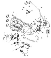 Впускной коллектор 4-Х ТАКТНОГО ПЛМ MERCURY 40 Серийный номер от 0P153500 до 0P400999