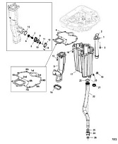 Переходная пластина(нижняя) 4-Х ТАКТНОГО ПЛМ MERCURY 135 Серийный номер от 0P514869 и выше