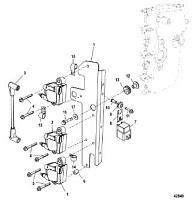 Катушка зажигания, 1C104334/0P560350 и выше 4-Х ТАКТНОГО ПЛМ MERCURY 30 Серийный номер от 1C109093 и выше