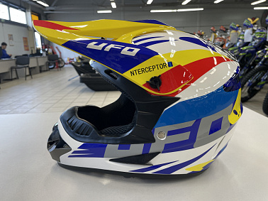 Шлем кроссовый HETOSHI UFD XD1-43 цв. Бело-сине-красно-желтый р. S